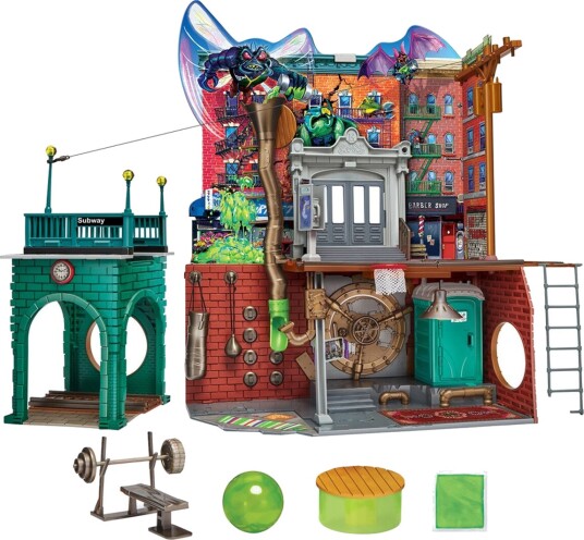 Turtles Mayhem Sewer Lair Lekesett med 20 Funksjoner for Ninja Turtles 56 Deler