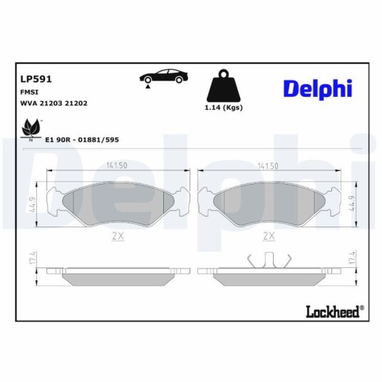 Bremseklosser DELPHI LP591 Bremseklosser DELPHI LP591