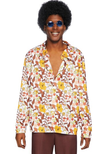 Leg Avenue 70 Talls Blomstrete Hippie Skjorte til Herre