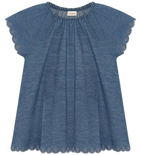 Minymo Blouse Ss Chambrey Blue 122