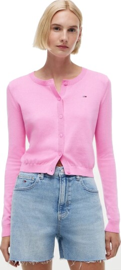 Tommy Jeans Tjw Ess Crew Neck Cardigan Pink S