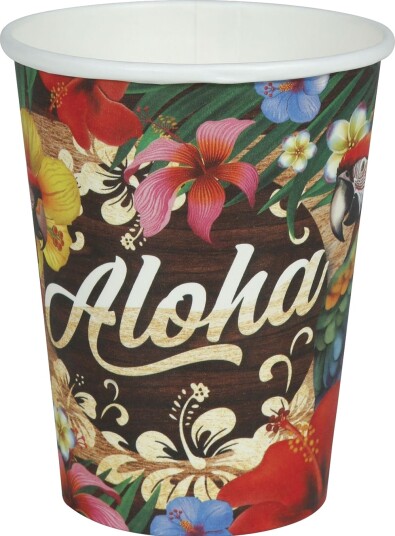 6 stk Pappkopper 240 ml - Aloha