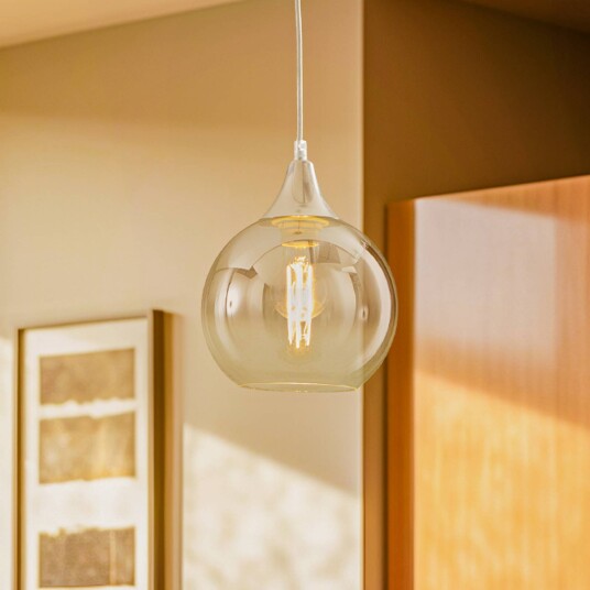 Eko-Light Hengelampe Monte av glass 1 lyskilde sølv