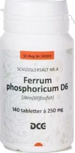 Cellesalt, Schüssler nr.4 (Ferrum Phosph) D6 140 Tabletter