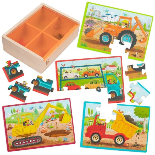 B Toys B Puzzle Construction Vehicles 702205