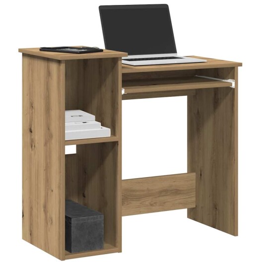 Skrivebord med hyller artisan eik 84x40x78 cm konstruert tre