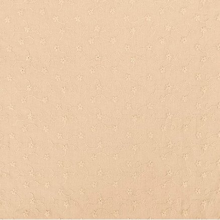 Bomullsstoff med broderi 135cm 652 Lys beige - 50cm