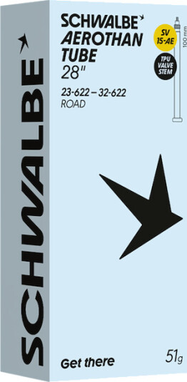 Schwalbe Aerothan slange 28" med SV ventil 100mm