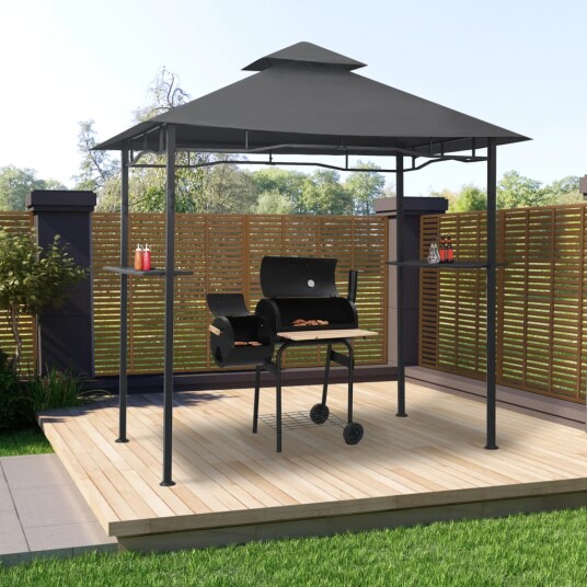 vidaXL Paviljong til grilling 240x150x255 cm antrasitt stål vidaXL Paviljong til grilling 240x150x255 cm antrasitt stål