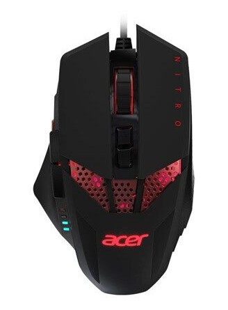 Acer Nitro Mouse (NMW120) - mouse - USB - black - Mus - Optisk - 8 - Rød