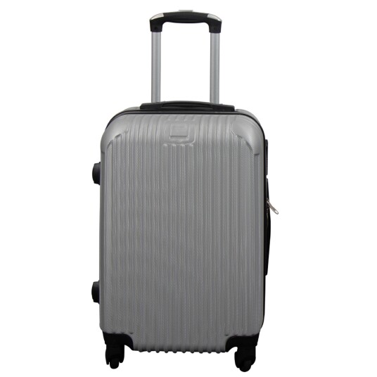 Borg Living Kabinkoffert - Hardcase lettvektskoffert - Str. liten - Narrow lines - Sølvfarget Borg Living Kabinkoffert - Hardcase lettvektskoffert - Str. liten - Narrow lines - Sølvfarget