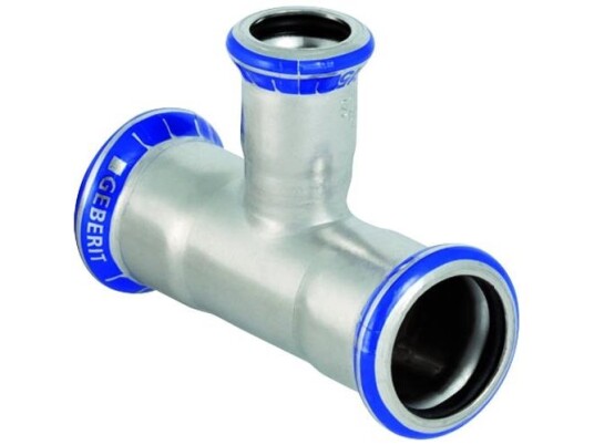 Geberit Mapress Syrefast T-rør med Redusert Avstikker 76,1mm x 22mm