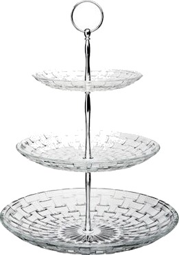 Dorre Kakefat gjennomsiktig glass 3 etasjer høyde 33 cm 1537591-06-0 1727839-01-0