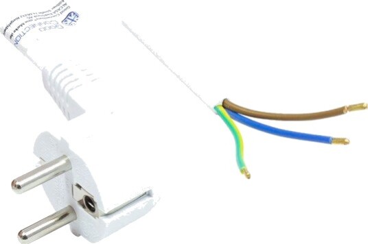Alcasa P0185-W020, 2 M, Strømplugg Type E+F, H05vv-F3g, 250 V