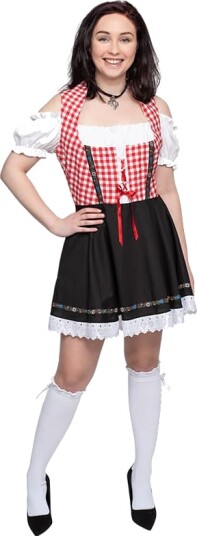 Haus Huberts V.O.F Oktoberfestkjole Lise Sort, Rød og Hvit, Str. 40 Haus Huberts V.O.F Oktoberfestkjole Lise Sort, Rød og Hvit, Str. 40