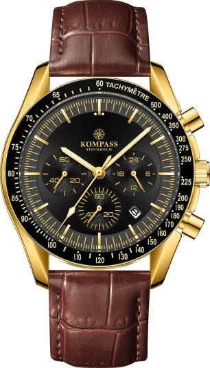 Kompass ChronoSpeed Gold Black Brown