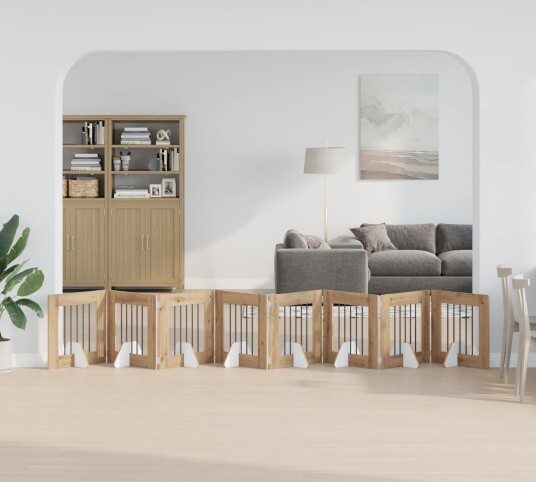 Vidaxl Foldbar Hundegitter Med Stativer 8 Stk. Artisan Eik 60 cm