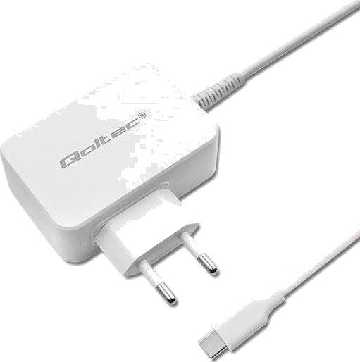Qoltec 51039 USB-C strmadapter - 65 W - Hvit