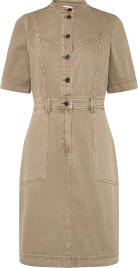 ROUGE EDIT Rounova 2/4 Short Denim Dress Beige 40 ROUGE EDIT Rounova 2/4 Short Denim Dress Beige 40
