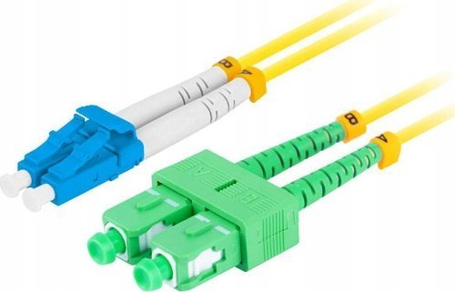 Fiberoptisk Løpekord Sm Lc/Upc-Sc/Apc Duplex 3,0Mm Lszh G657a1 1M Gul Lanberg
