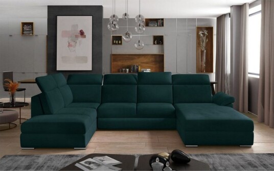 Seksjon Eltap Evanell 336x211x102 cm Mat Velvet 75 Grønn Høyre