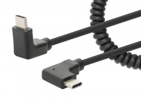 Manhattan MH USB Type-C Male to Type-C Male, 1 m Tangle-Resistant Curl