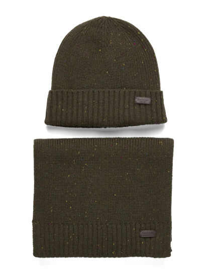Barbour Barbour Car F Beanie/Scarf Gift Set - Khaki green - ONE SIZE Barbour Barbour Car F Beanie/Scarf Gift Set - Khaki green - ONE SIZE