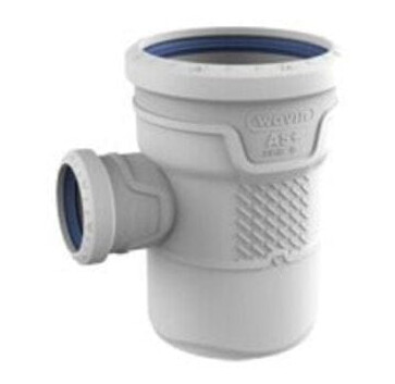 Wavin AS+ 50mm Grenrør 87° - Støydempende Dreneringssystem i Lys Grå