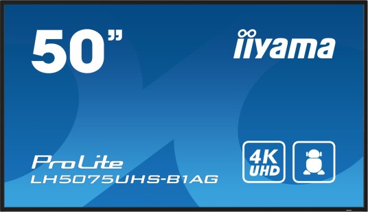 Iiyama 50" ProLite LH5075UHS-B1AG Digital Skiltingstavle 4K UHD Skjerm med Wi-Fi Iiyama 50" ProLite LH5075UHS-B1AG Digital Skiltingstavle 4K UHD Skjerm med Wi-Fi