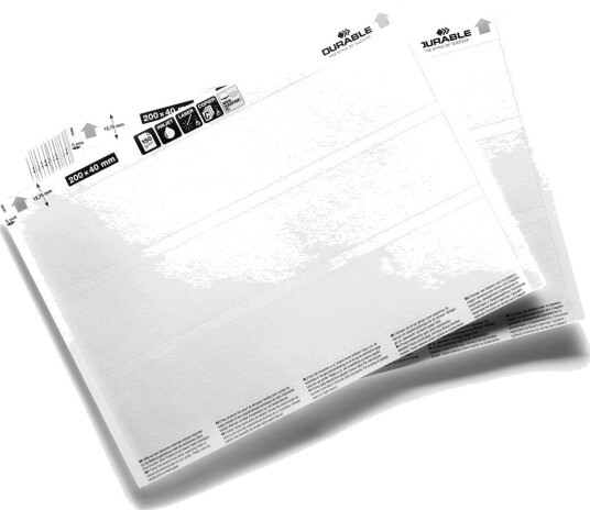 Innleggsark For Hylleforkant Og Etikettholder 200X37 Mm - (20 Ark X 3 Stk.)
