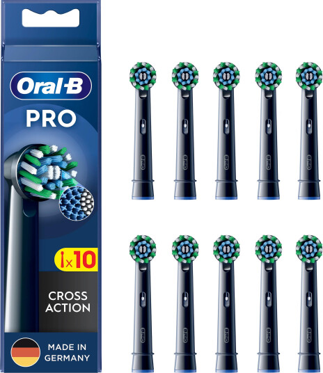 Oral-B Cross Action Tannbørstehoveder Svart 10-Pakning