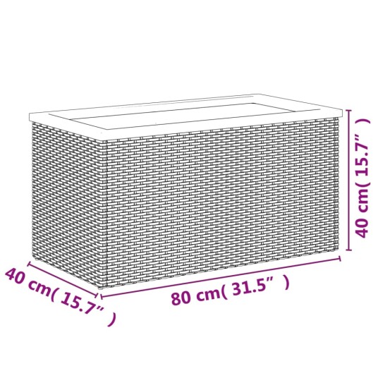 vidaXL Plantekasse svart 80x40x40 cm polyrotting