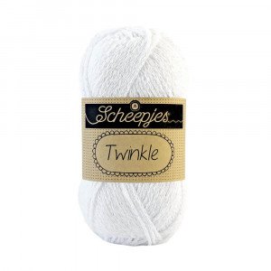 Scheepjes Twinkle Garn Glimmer 901 Hvit