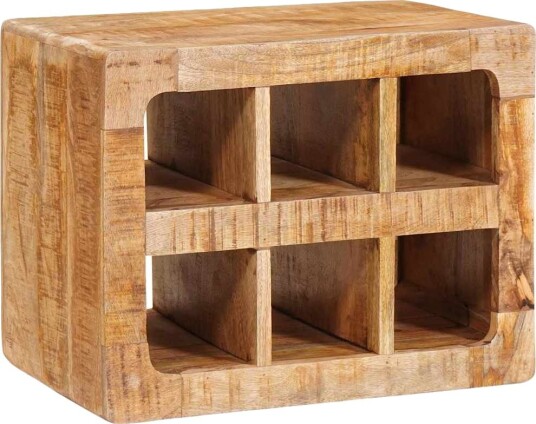 vidaXL Vinhylle Veggmontert Brun 44 x 30 x 35 cm heltre mango