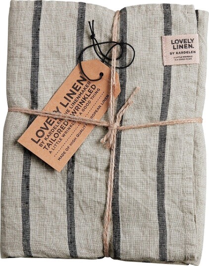 Lovely Linen Stripe Løper Svart Lovely Linen Stripe Løper Svart