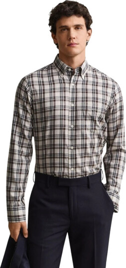 Gant Reg Twill Check Shirt Beige L