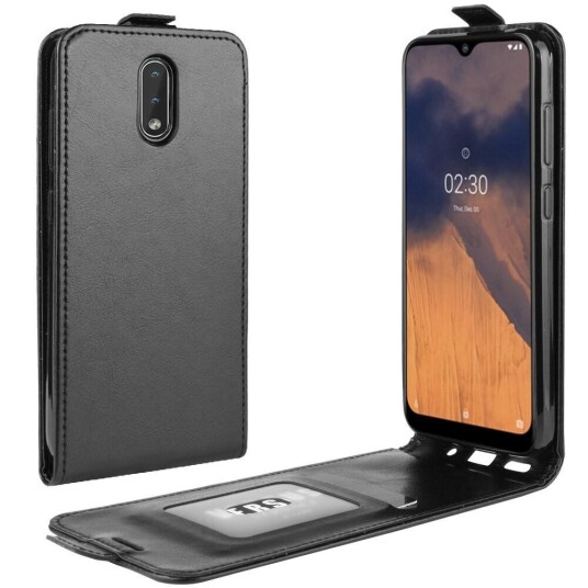 INCOVER Nokia 2.3 Neutralt PU Skinn Flip Deksel m. Lommebok - Sort