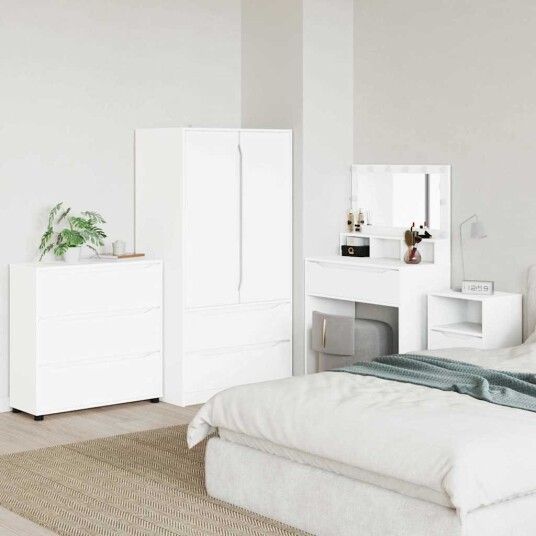 Oppbevaringsskap Høyglanset hvit 80 x 48 x 57 cm Konstruert tre