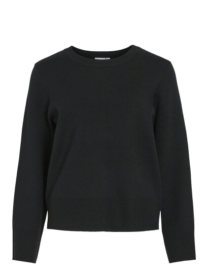 Vila Vicassie O-Neck L/S Knit Top - Noos - Black - S