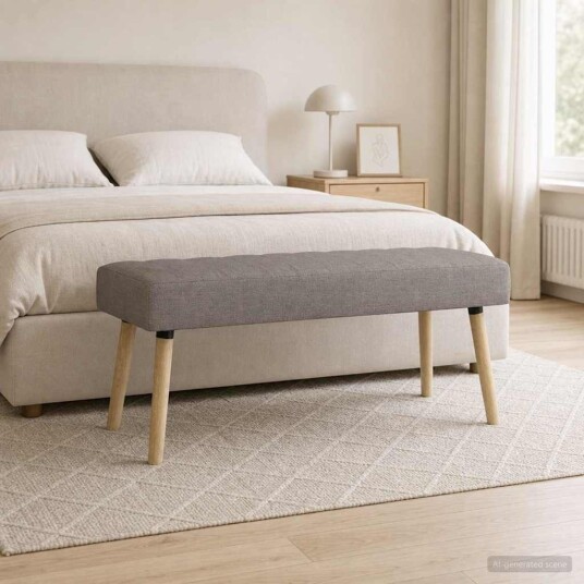vidaXL Kanal-Quiltet Benk Gråbrun 110 x 40 x 46 cm Stoff