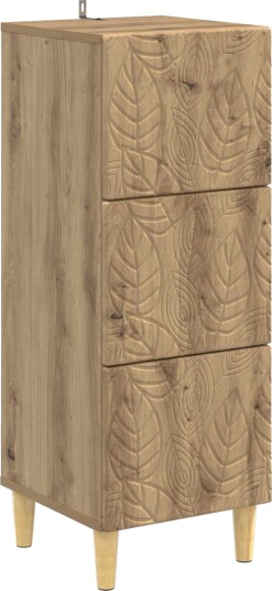 vidaXL Skuffeskap Artisan eik 33 x 34,5 x 90 cm Konstruert tre