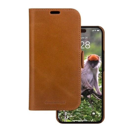 Dbramante1928 Lynge Lommebokdeksel i Lær for iPhone 15 Plus Tan