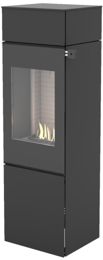 Nexo 140 svart frittstående biopeis med glassdør
