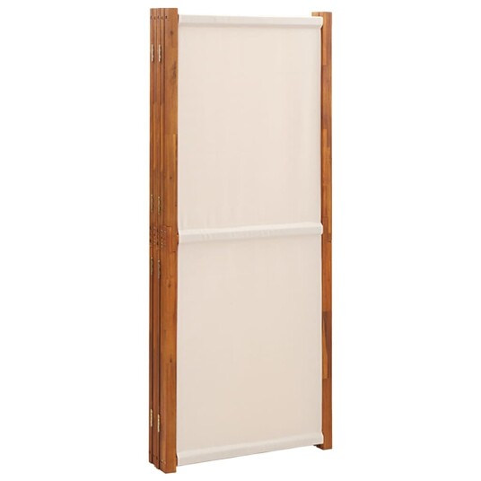 vidaXL Romdeler 5 paneler kremhvit 350x180 cm