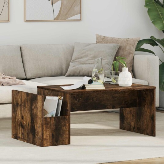 vidaXL Kaffebord Røkt eik 90 x 45 x 35 cm Konstruert tre