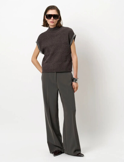 Dante6 Dante6-Meloe Sleeveless Chain Sweater - Brown - S Dante6 Dante6-Meloe Sleeveless Chain Sweater - Brown - S