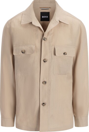 Hugo Boss C carper overshirt linen 54 beige herre