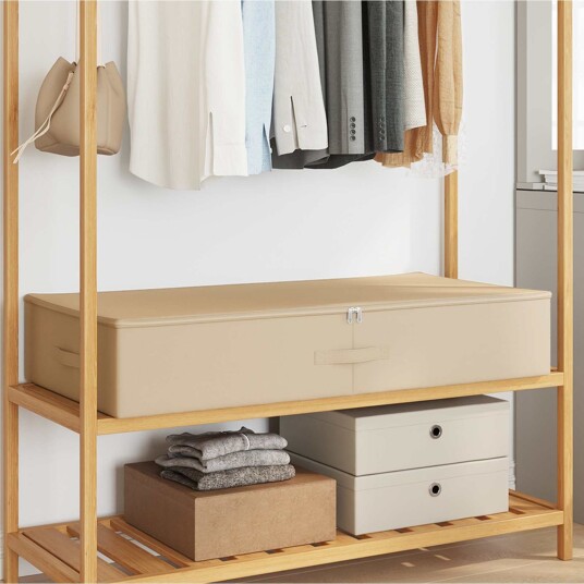 vidaXL Lagringsboks Krem 90 x 48 x 15 cm Ikke-vevd stoff vidaXL Lagringsboks Krem 90 x 48 x 15 cm Ikke-vevd stoff
