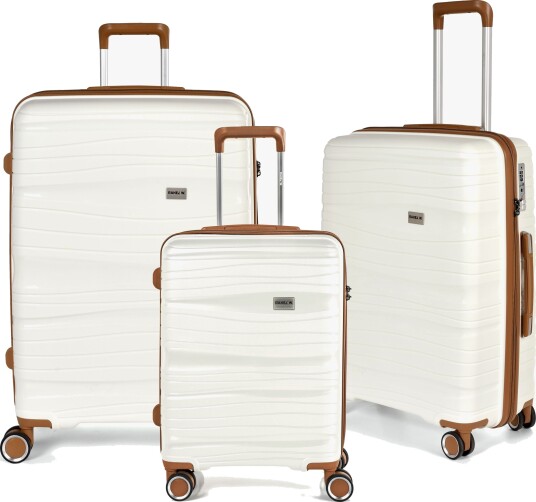 Rakel W Traveling RW Travel Alfrida Collection Trillekofferter i 3-pakning, Hvit Rakel W Traveling RW Travel Alfrida Collection Trillekofferter i 3-pakning, Hvit