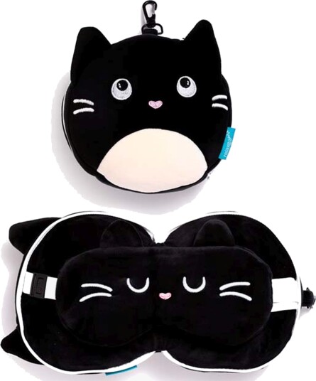 Relaxeazzz Plush Reisepute & Øyemaske, Feline Fine Cat Relaxeazzz Plush Reisepute & Øyemaske, Feline Fine Cat